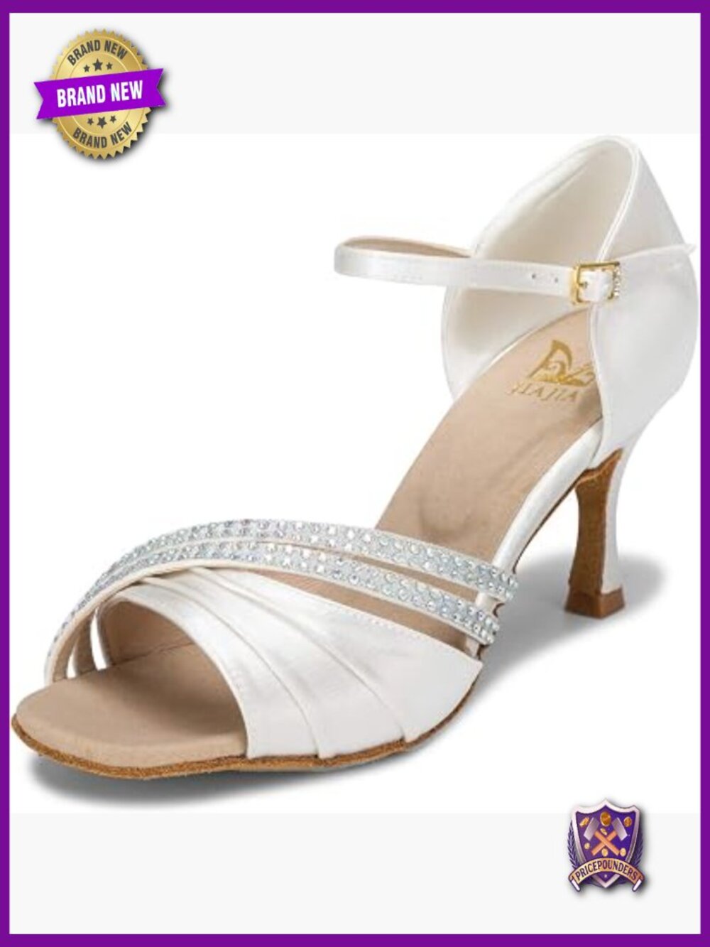 Satin Sandals Flared Heel Latin Salsa Performance Dance Shoes Peep Toe